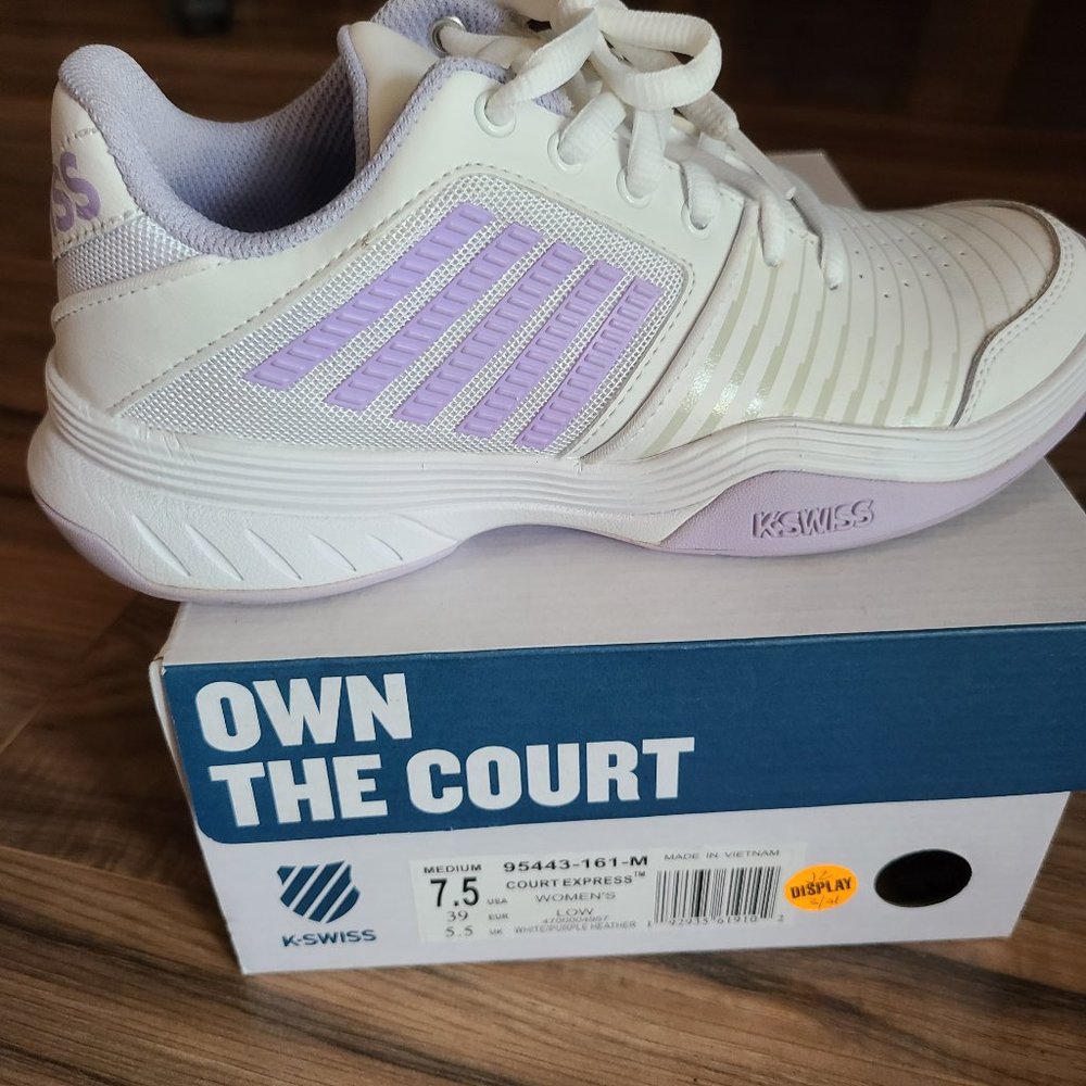 Purple & White K-Swiss Women's Pickleball Tennis Court Express Shoes 7 1/2M US